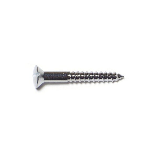 Midwest Fastener Wood Screw, #8, 1-1/4 in, Chrome Brass Oval Head Slotted Drive, 30 PK 61715 - main